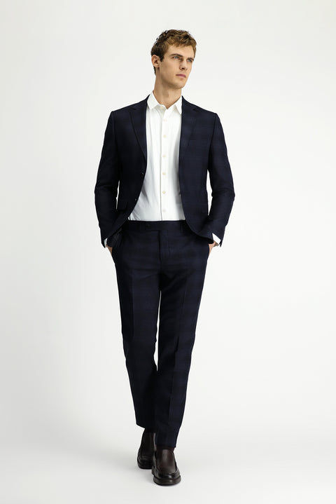 Black 7 Drop Slim Fit Plaid Suit
