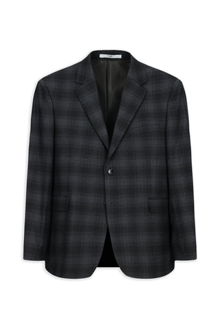  Koyu Antrasit Relaxed Fit Rahat Kesim Ekose Klasik Takım Elbise