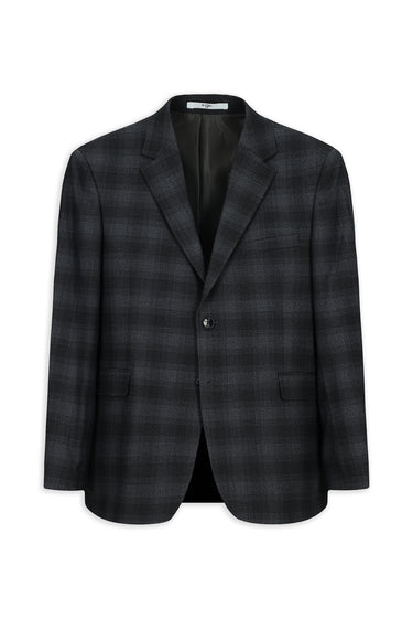 Koyu Antrasit Slim Fit Dar Kesim Ekose Klasik Takım Elbise