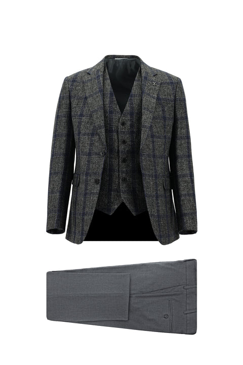 Koyu Füme 7 Drop Slim Fit Dar Kesim Takım Elbise