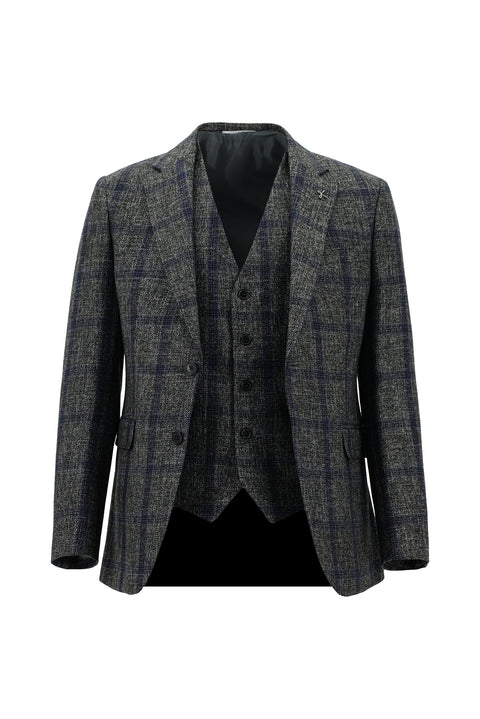 Koyu Füme 7 Drop Slim Fit Dar Kesim Takım Elbise