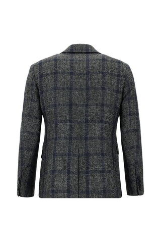  Koyu Füme 7 Drop Slim Fit Dar Kesim Yünlü Kombinli Yelekli Takım Elbise