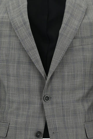  Açık Füme Slim Fit Dar Kesim Ekose Takım Elbise