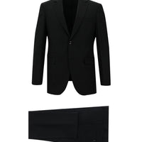 Siyah Slim Fit Dar Kesim Ekose Takım Elbise