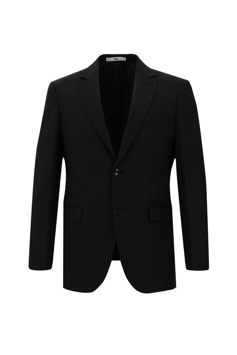 Siyah 7 Drop Slim Fit Dar Kesim Ekose Takım Elbise