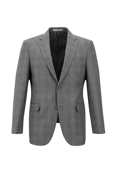 Açık Vizon 7 Drop Slim Fit Dar Kesim Ekose Takım Elbise