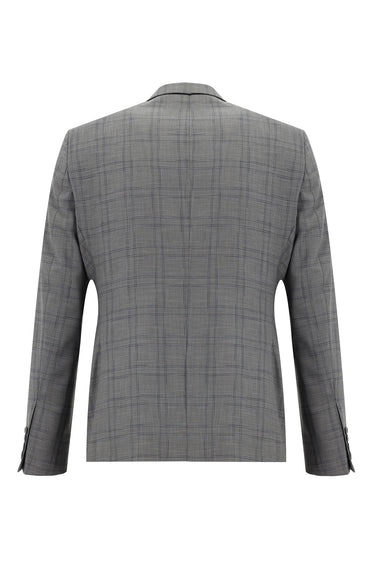  Açık Vizon Slim Fit Dar Kesim Ekose Takım Elbise