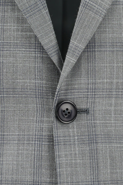 Orta Gri 7 Drop Slim Fit Dar Kesim Ekose Takım Elbise