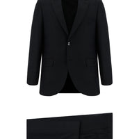 Siyah Regular Fit Klasik Desenli Takım Elbise