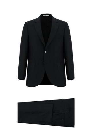  Siyah Regular Fit Klasik Desenli Takım Elbise