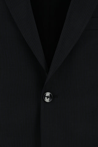  Siyah Regular Fit Klasik Desenli Takım Elbise