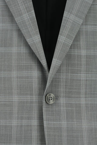  Orta Gri Relaxed Fit Rahat Kesim Klasik Ekose Takım Elbise