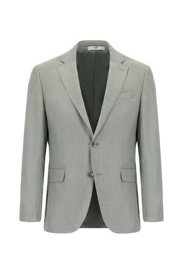  Orta Gri Slim Fit Dar Kesim Klasik Ekose Takım Elbise