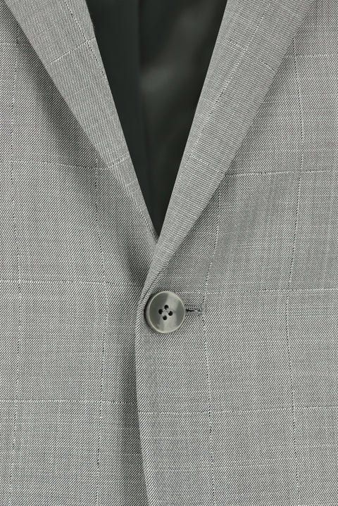 Orta Gri 7 Drop Slim Fit Dar Kesim Ekose Takım Elbise