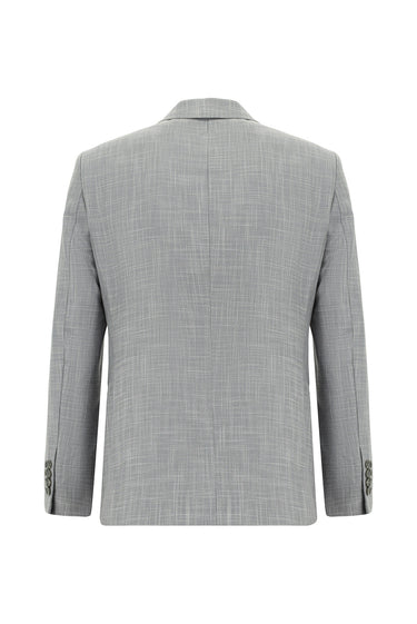  Orta Gri Slim Fit Dar Kesim Klasik Desenli Takım Elbise