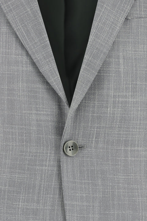 Orta Gri 7 Drop Slim Fit Dar Kesim Desenli Takım Elbise