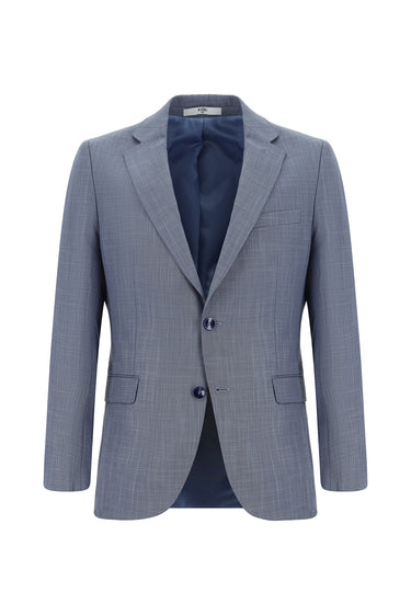  Koyu Mavi  Slim Fit Dar Kesim Klasik Desenli Takım Elbise
