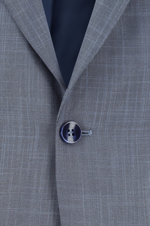 Koyu Mavi  7 Drop Slim Fit Dar Kesim Desenli Takım Elbise