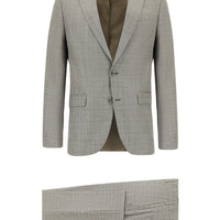 Orta Gri 6 Drop Regular Fit Standart Kesim Klasik Ekose Takım Elbise