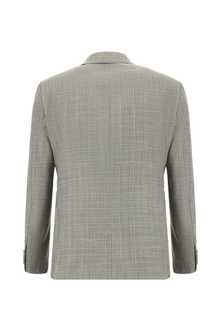  Orta Gri Regular Fit Klasik Ekose Takım Elbise