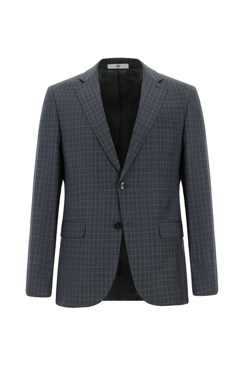 Orta Antrasit 6 Drop Regular Fit Standart Kesim Ekose Takım Elbise