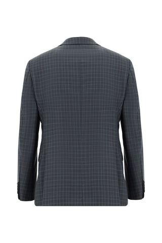  Orta Antrasit Regular Fit Klasik Ekose Takım Elbise