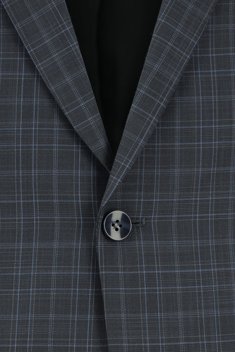 Orta Antrasit 6 Drop Regular Fit Standart Kesim Ekose Takım Elbise