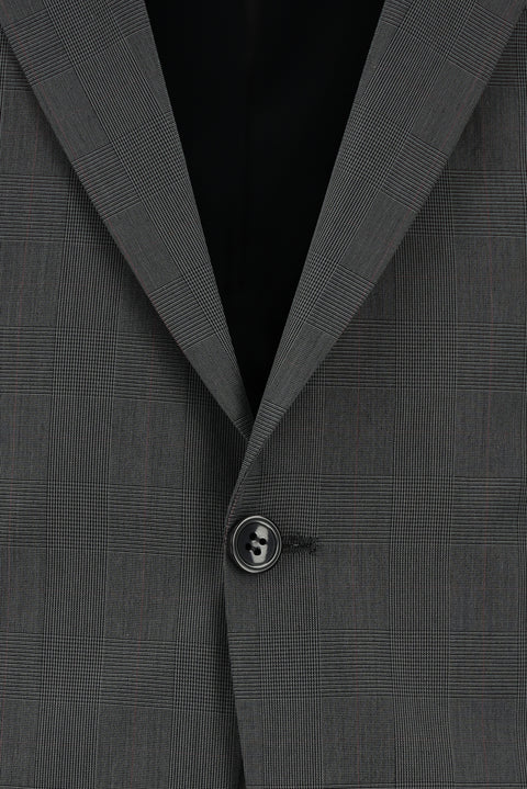 Orta Füme 6 Drop Regular Fit Standart Kesim Ekose Takım Elbise