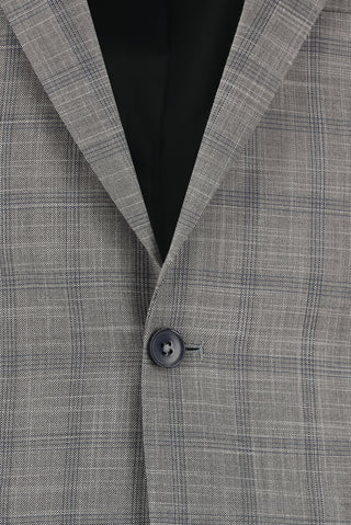  Orta Füme Regular Fit Klasik Ekose Takım Elbise