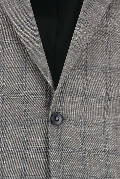 Orta Füme 6 Drop Regular Fit Standart Kesim Ekose Takım Elbise