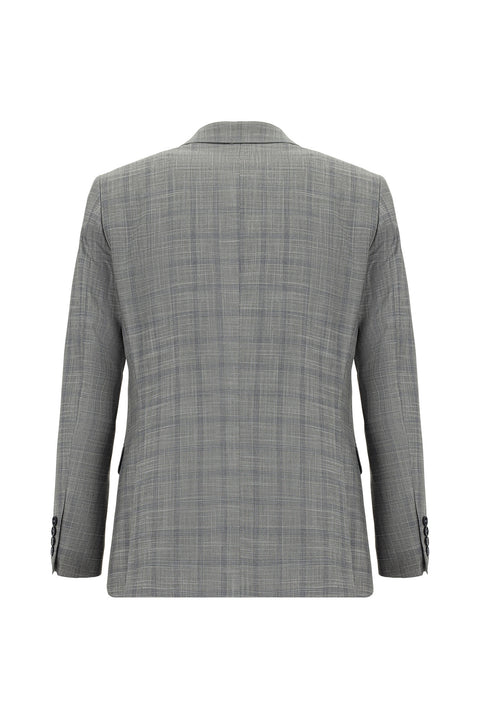 Koyu Füme 6 Drop Regular Fit Standart Kesim Ekose Takım Elbise