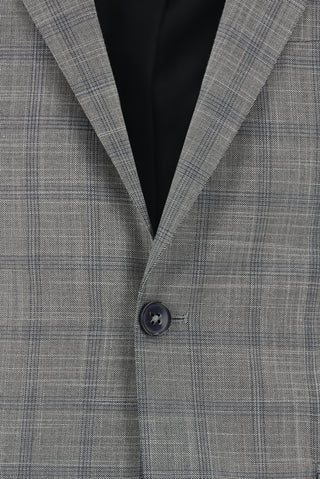  Koyu Füme Regular Fit Klasik Ekose Takım Elbise