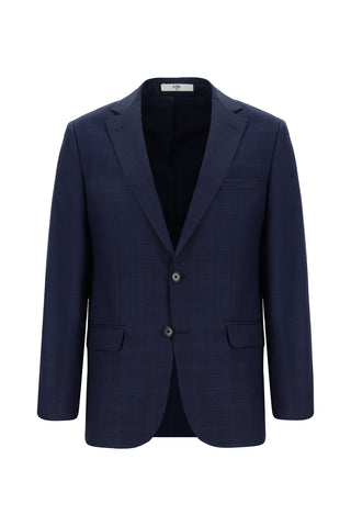  Koyu Lacivert Regular Fit Klasik Ekose Takım Elbise