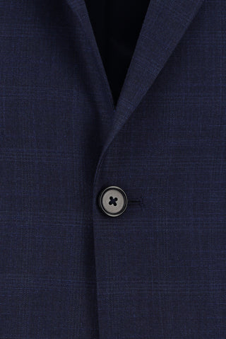 Koyu Lacivert Regular Fit Klasik Ekose Takım Elbise