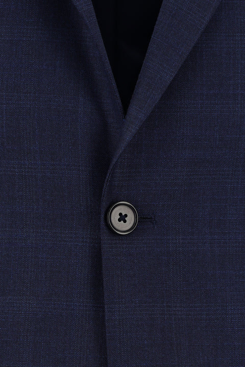 Koyu Lacivert 6 Drop Regular Fit Standart Kesim Ekose Takım Elbise