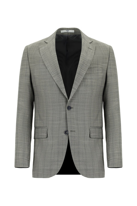 Küf Yeşili 6 Drop Regular Fit Standart Kesim Ekose Takım Elbise