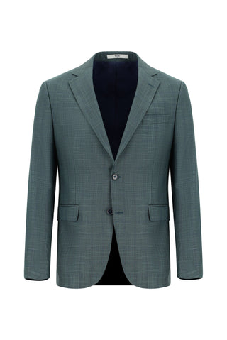  Koyu Yeşil Regular Fit Klasik Ekose Takım Elbise