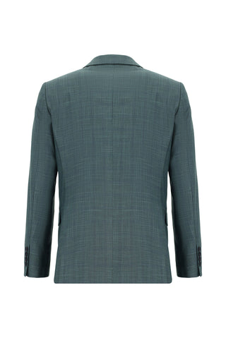  Koyu Yeşil Regular Fit Klasik Ekose Takım Elbise