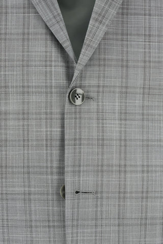  Açık Gri Regular Fit Klasik Ekose Takım Elbise