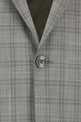  Orta Gri Regular Fit Klasik Ekose Takım Elbise