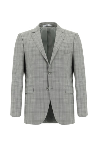  Açık Füme Regular Fit Klasik Ekose Takım Elbise