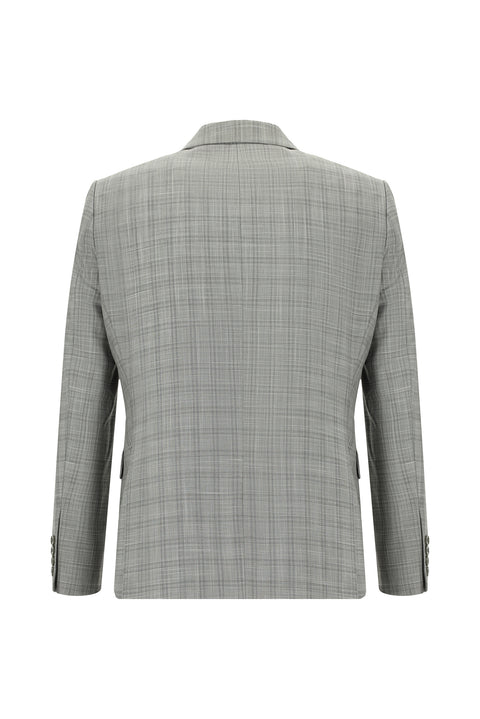 Açık Füme 6 Drop Regular Fit Standart Kesim Ekose Takım Elbise