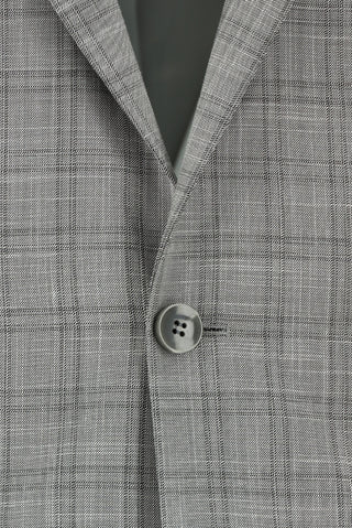  Açık Füme Regular Fit Klasik Ekose Takım Elbise