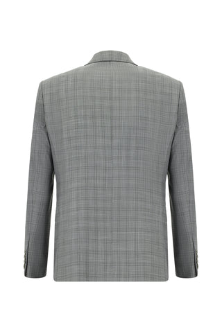  Orta Füme Regular Fit Klasik Ekose Takım Elbise