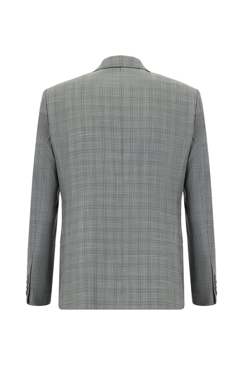 Orta Füme 6 Drop Regular Fit Standart Kesim Ekose Takım Elbise