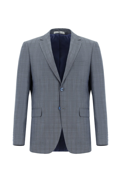 Koyu Füme 6 Drop Regular Fit Standart Kesim Ekose Takım Elbise