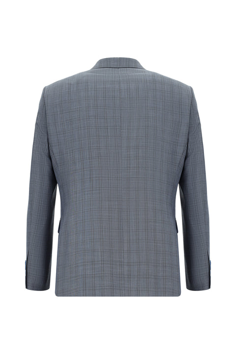 Koyu Füme 6 Drop Regular Fit Standart Kesim Ekose Takım Elbise