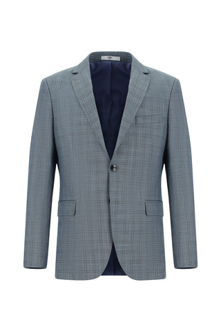  İndigo Regular Fit Klasik Ekose Takım Elbise