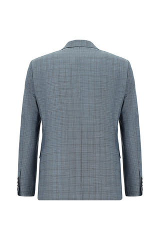  İndigo Regular Fit Klasik Ekose Takım Elbise