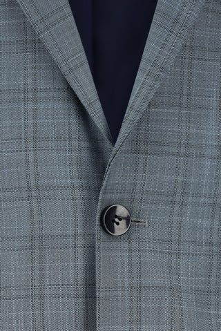  İndigo Regular Fit Klasik Ekose Takım Elbise